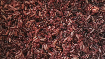 Riceberry cooked background texture .Healthy food concept