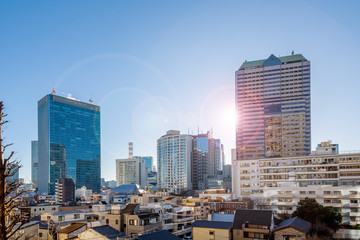 Naklejka premium 新旧の建物か混在する東京の街並み