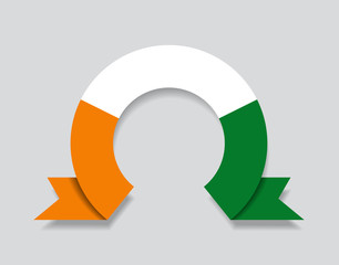 Ivorian flag rounded abstract background. Vector illustration.