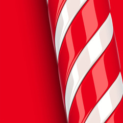 High detailed red candy cane, vector illustration