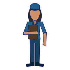 courier with clipboard professional worker avatar