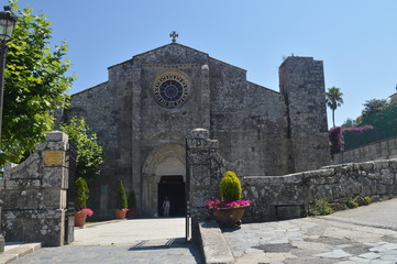 Main Facade Of The Church Of Santa Maria In Bayonne. Nature, Architecture, History, Travel. August...