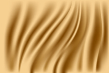 Abstract fabric background. Gold silk fabric and wave background.