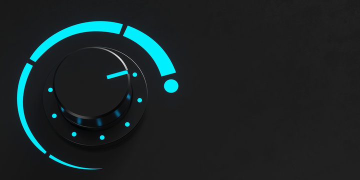 Hintergrund mit Drehschalter Button als Technik Konzept