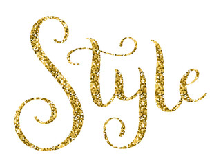 STYLE gold glitter hand lettering banner