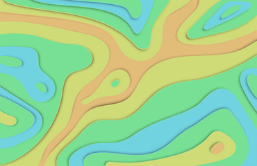 Paper cut 3D relief colorful background with shadows for advertising, vector illustration