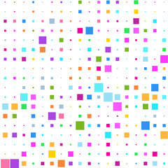 Mosaic of a colorful squares on a white background