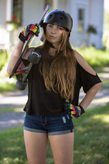 Girl Skateboarder Portrait