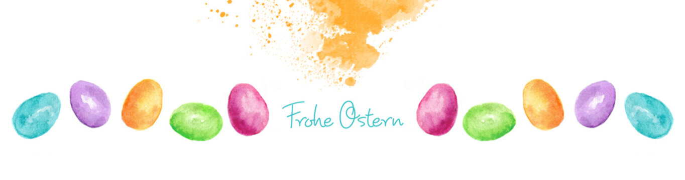 Bunte Ostergr&uuml;&szlig;e als Banner