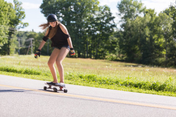 Teen Girl Skateboarding