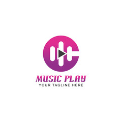 Letter C Music Logo Vector Design
