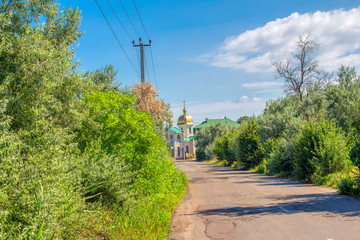 narrow road leading to the church