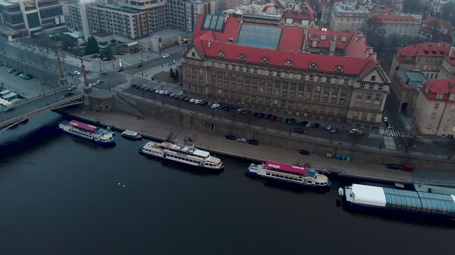 This a drone footage of the City of Prague, Europe.