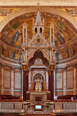 Rome, The Papal Basilica of St. Paul outside the walls, Ciborium, admirable work in the Gothic style of Arnolfo di Cambio