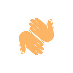 hi hello hand symbol decoration vector