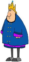 Sad king dressed in blue