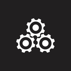 three cog machine symbol logo vector