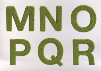 Grass Alphabet - 3D Rendered Grass Letters and Numbers