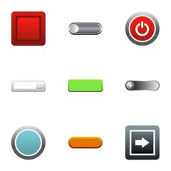 Click button icons set. Flat illustration of 9 click button vector icons for web