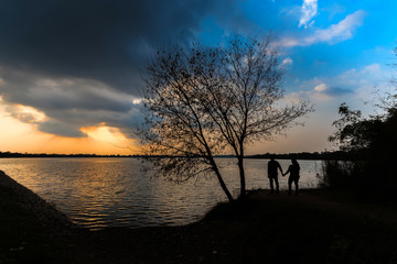 Couple at lake
