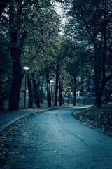 Park at night, Skeppsholmen island, Stockholm