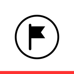 Flag vector icon, emblem symbol. Simple, flat design for web or mobile app