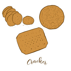 Colored sketches of Cracker bread