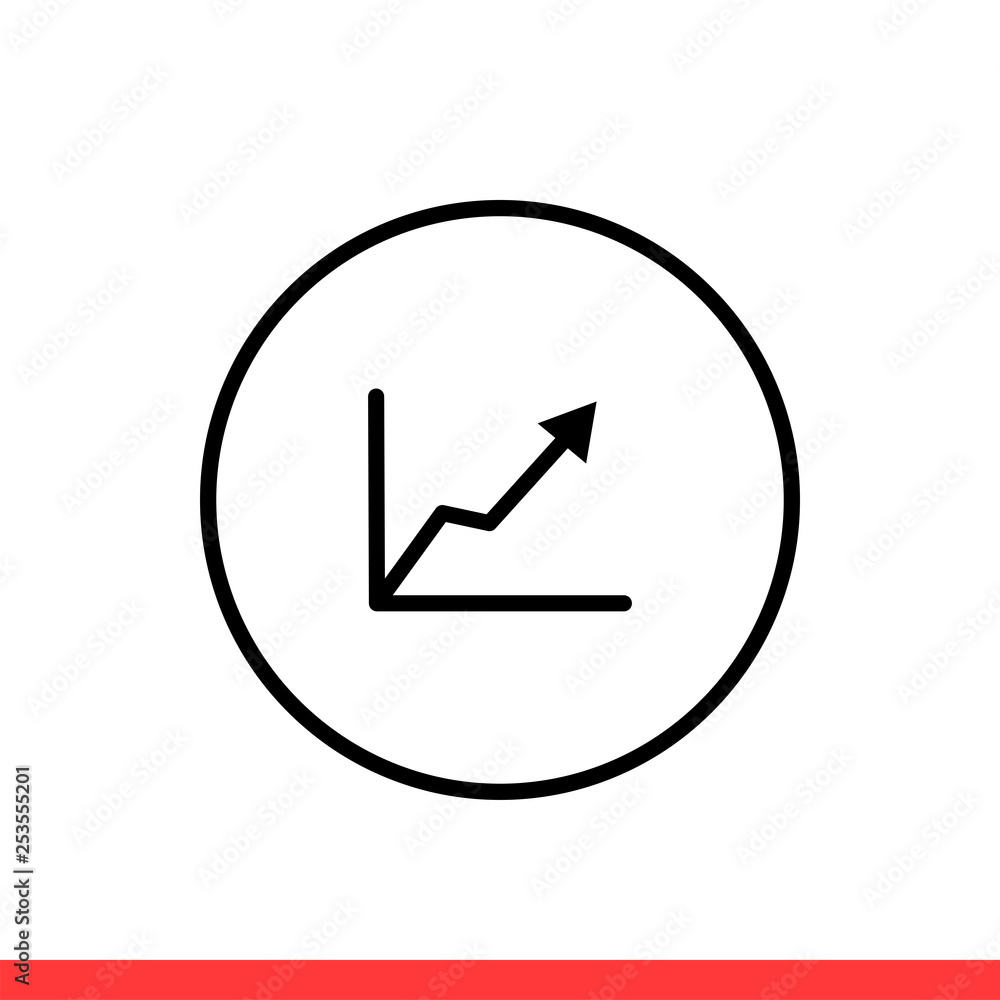 Poster graph vector icon, growing business statics symbol. simple, flat design for web or mobile app