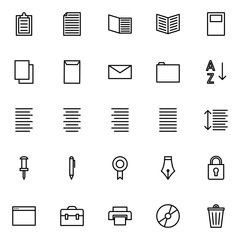 Set of office general line icons