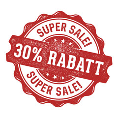 Super Sale! 30% Rabatt Stempel