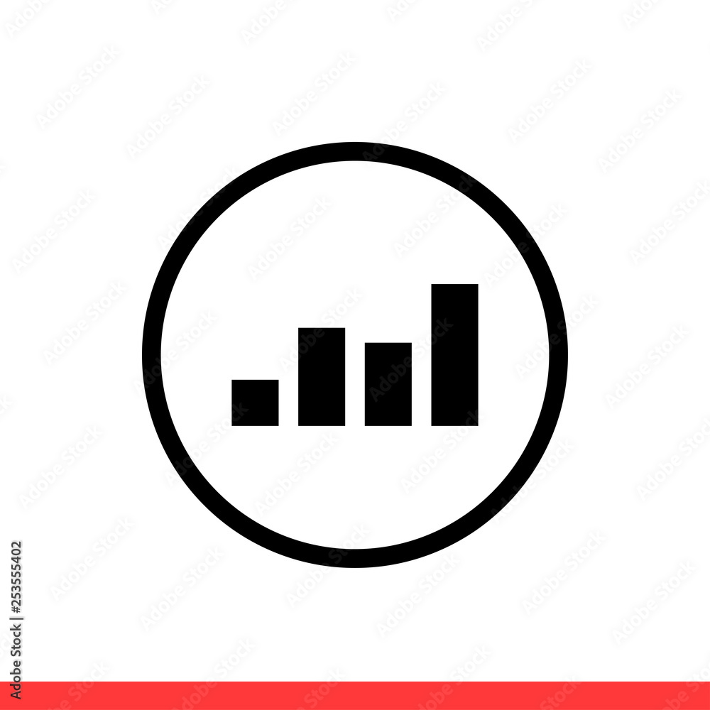 Poster graph vector icon, growing business statics symbol. simple, flat design for web or mobile app