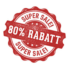Super Sale! 80% Rabatt Stempel