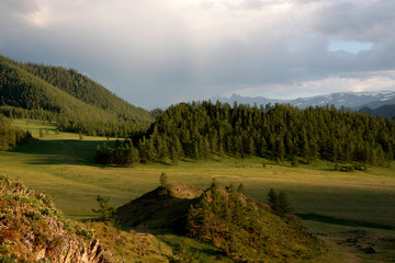 The views of the Karakol valley in Altay