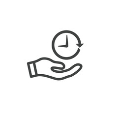 Time Management Icon with Deadline, Hurry, & Punctual Symbolism