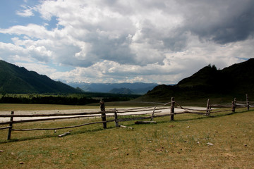 The views of the Karakol valley in Altay