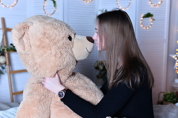 portrait of a girl with teddy bear