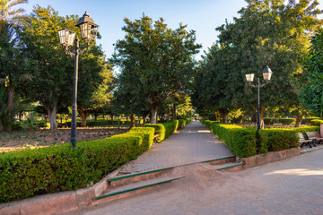 Walkway at Parc Lalla Hasna in Marrakech Morocco