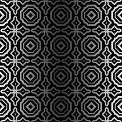 Vector Paper For Scrapbook. Stylish Fashion Geometric Design Background. Seamless. Black silver color