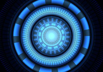 Abstract blue circle light power system energy technology futuristic background vector illustration.