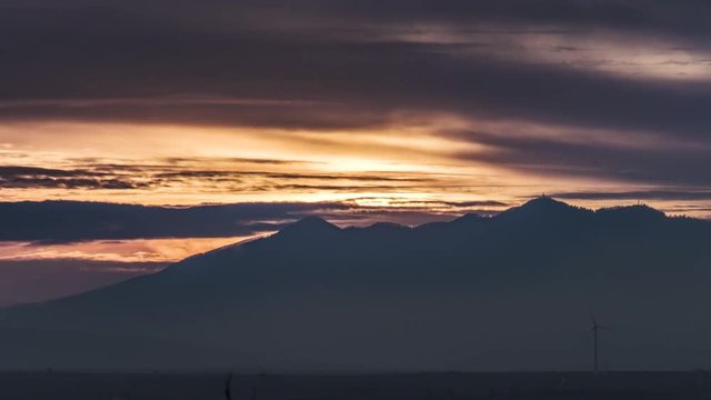 sunset and vulture vulcan in south of italy