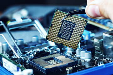 Electronic engineer of computer technology. Maintenance computer cpu hardware upgrade of...