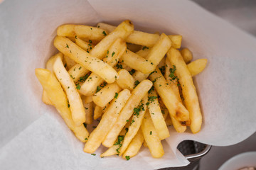 Pile of a potato french fries