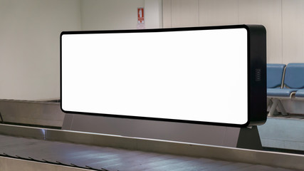 Blank billboard posters in the airport,Empty advertising billboard at aerodrome