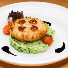 Fish Cutlet with Mashed Potatoes
