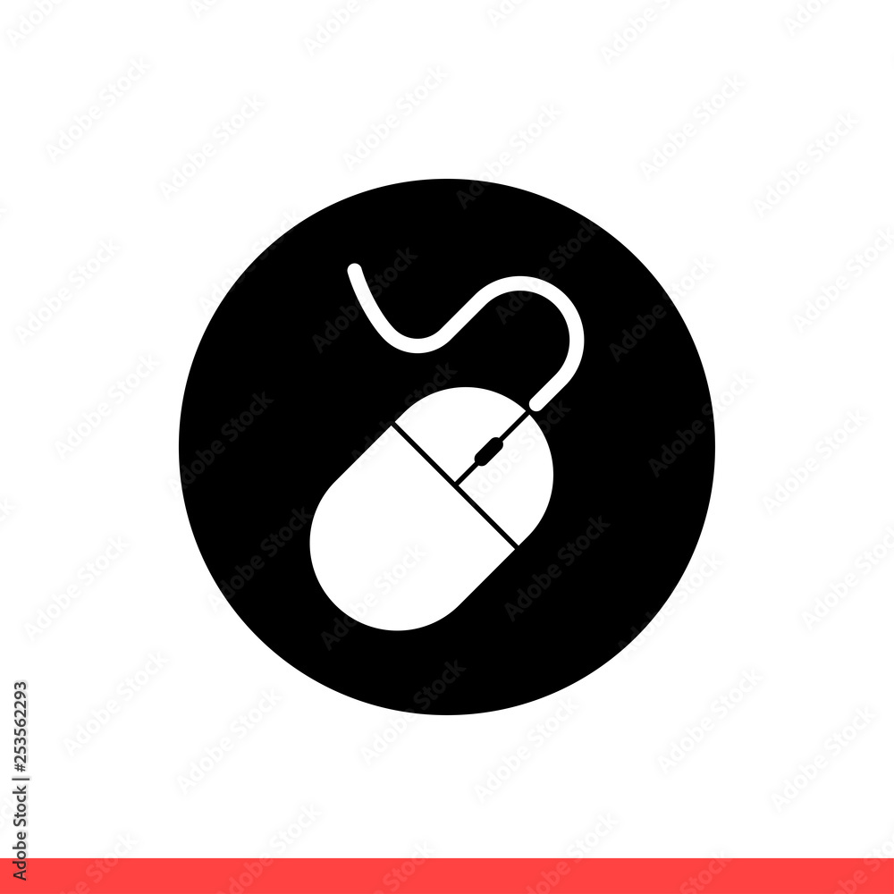 Poster mouse vector icon, computer device symbol. simple, flat design for web or mobile app