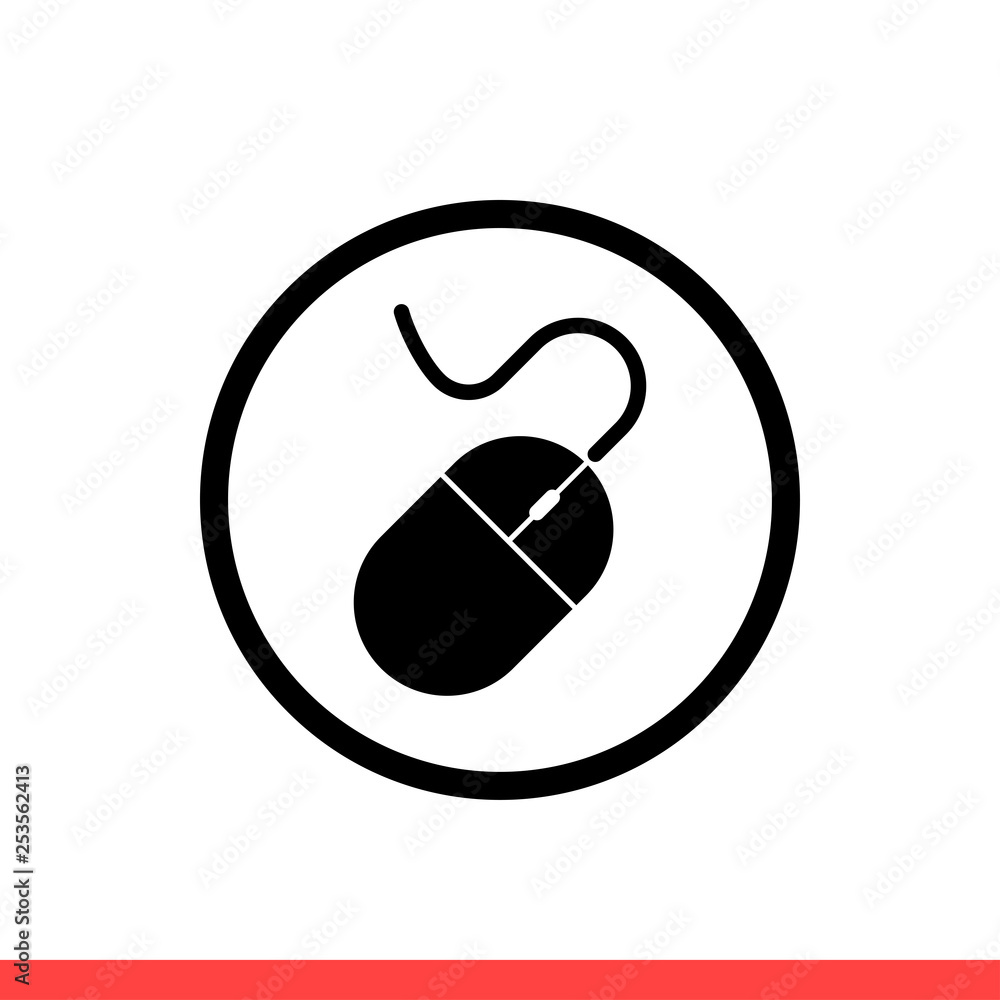 Poster mouse vector icon, computer device symbol. simple, flat design for web or mobile app