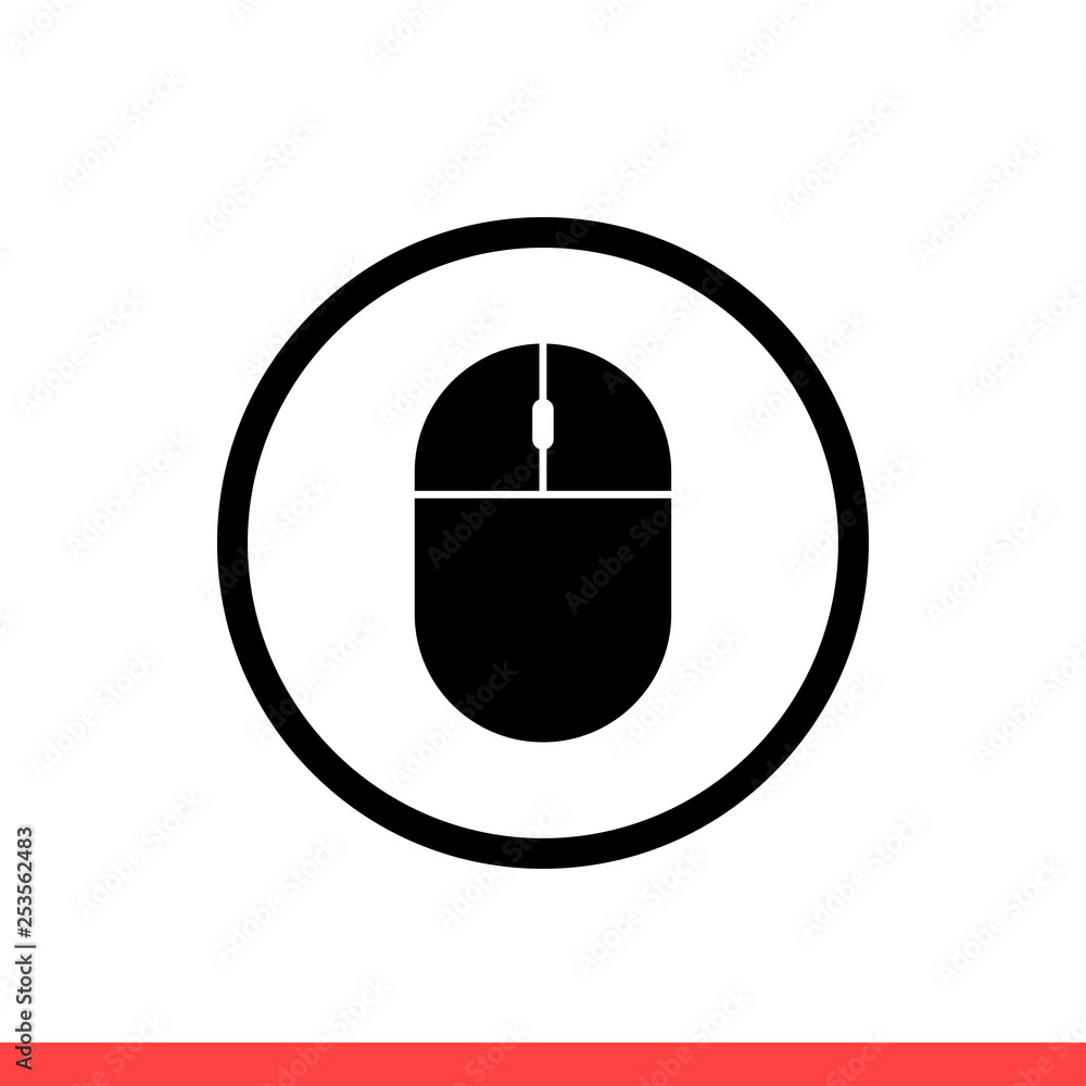 Poster mouse vector icon, computer device symbol. simple, flat design for web or mobile app