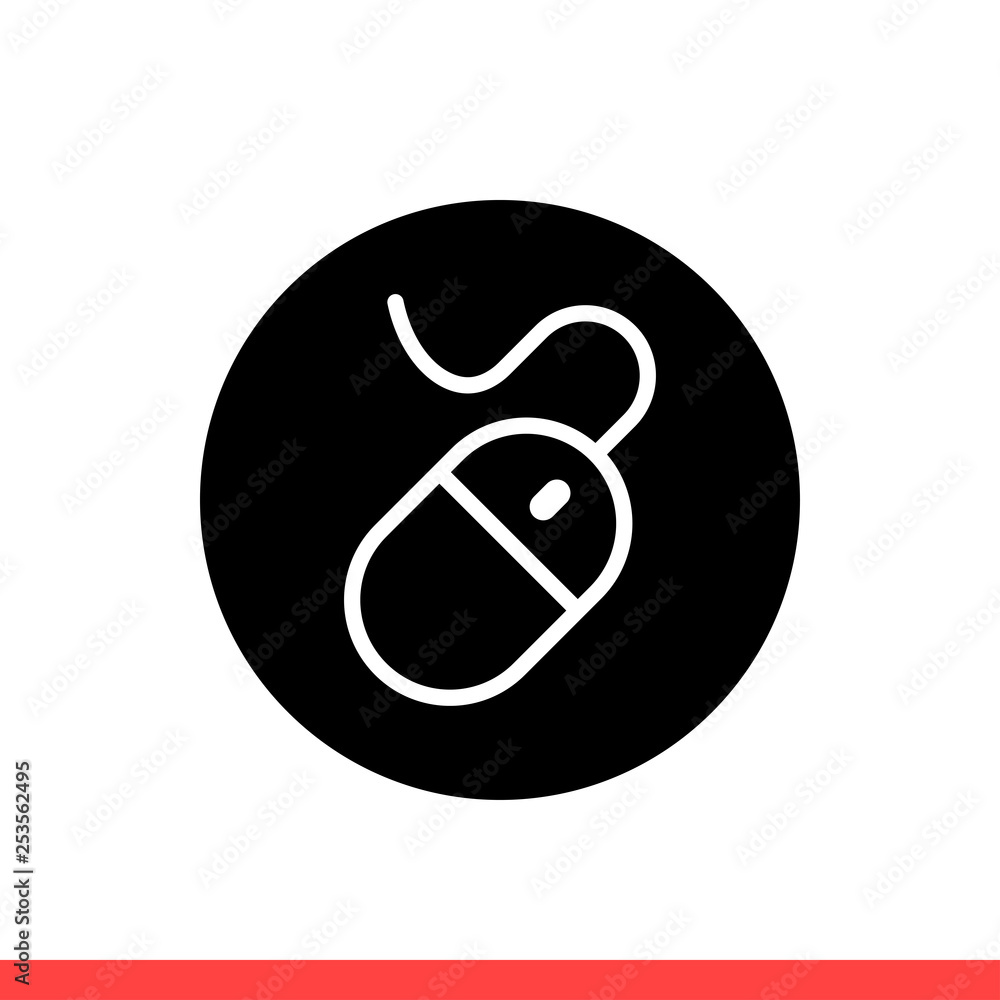 Poster mouse vector icon, computer device symbol. simple, flat design for web or mobile app