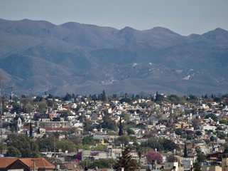 Fototapeta na wymiar Panoramic view of a residential neighborhood in Cordoba, Argentina