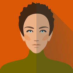 yang modern girl flat material design icon